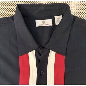 Mens Vintage Bobby Chan Silk Bamboo Short Sleeve Bowling Shirt Relaxed Size XL